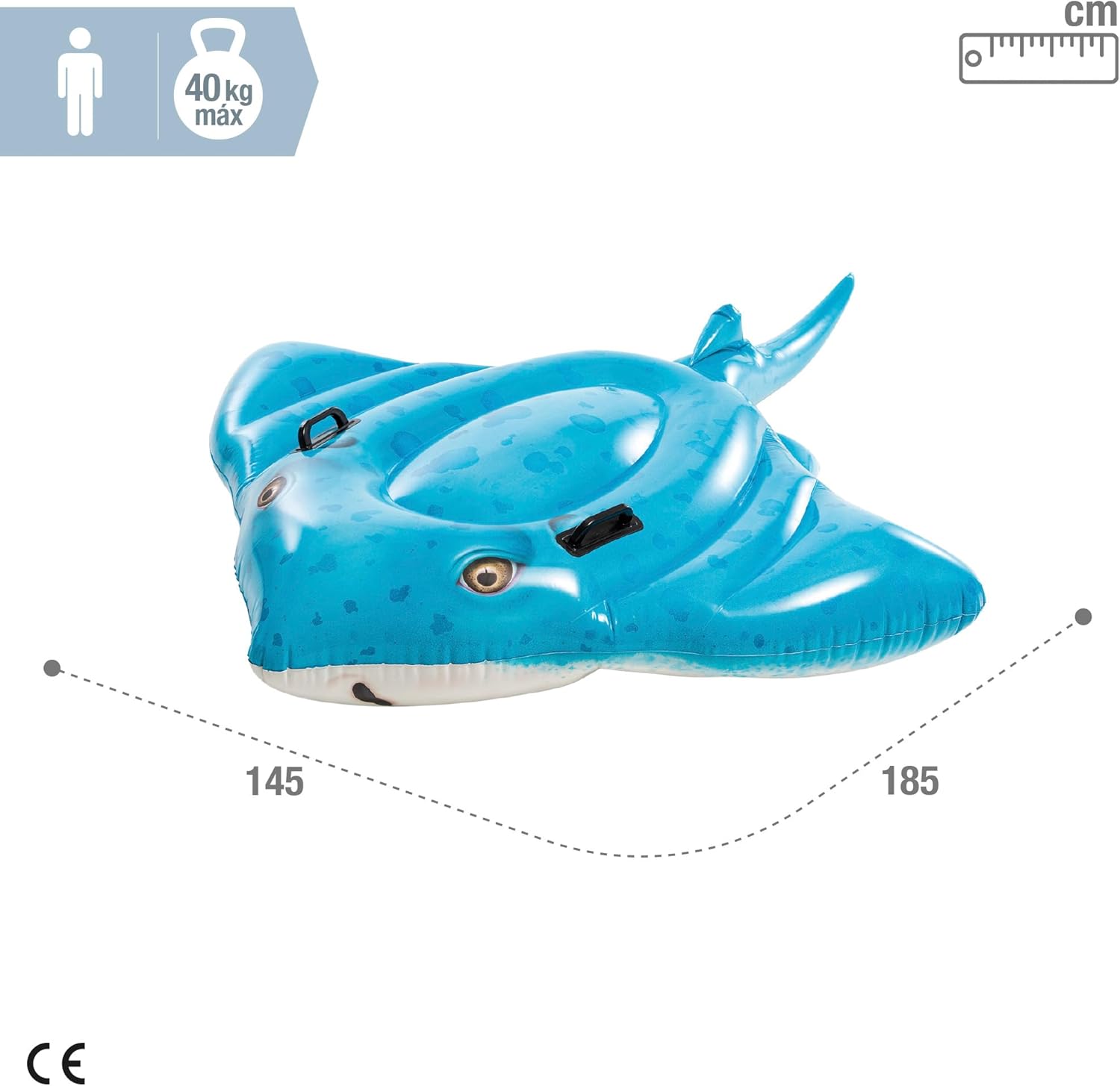 Intex Blue Stingray Inflatable Ride-On Swimming Pool Toy