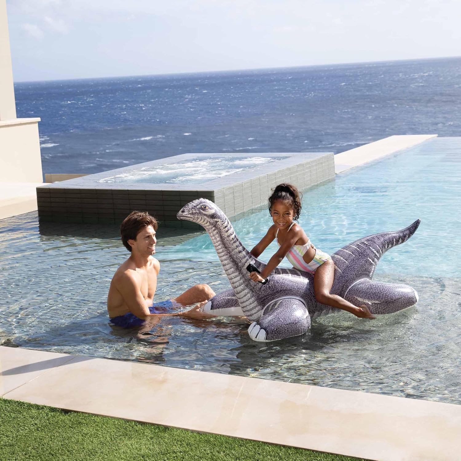 Intex Brontosaurus Ride-On Inflatable Kids/Children's Floating Pool Toy
