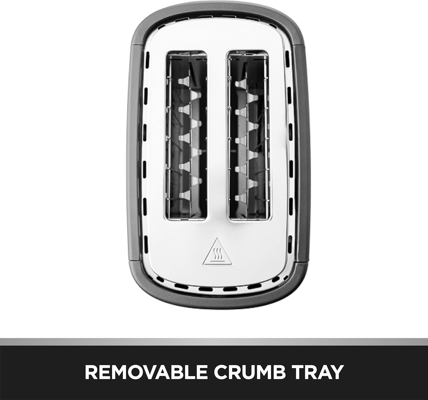 Black & Decker Premium 2 Slice Stainless Steel Toaster, Removable Crumb Tray, Black  - 1050W
