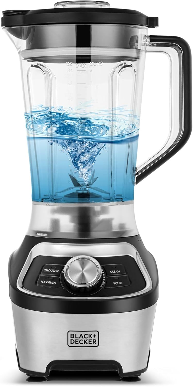 Black & Decker High-Speed Blender, Stainless Steel, Black  - 1200W