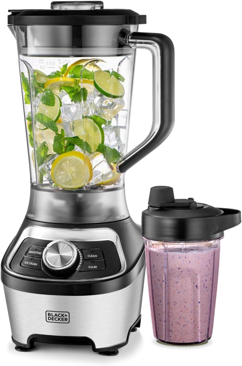 Black & Decker High-Speed Blender, Stainless Steel, Black  - 1200W