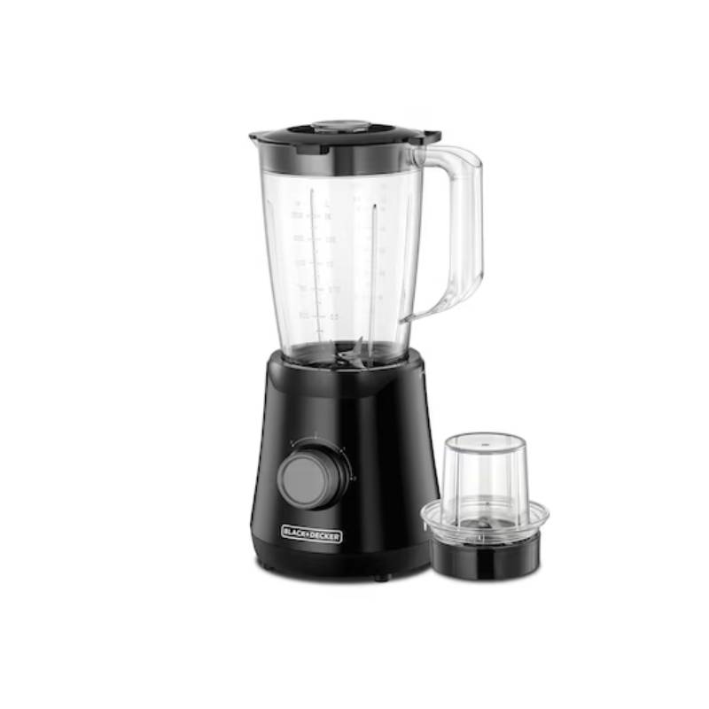 Black + Decker 500W Blender With Grinding Mill, Black - 1.5L