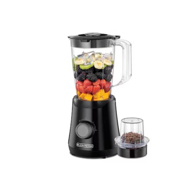 Black + Decker 500W Blender With Grinding Mill, Black - 1.5L