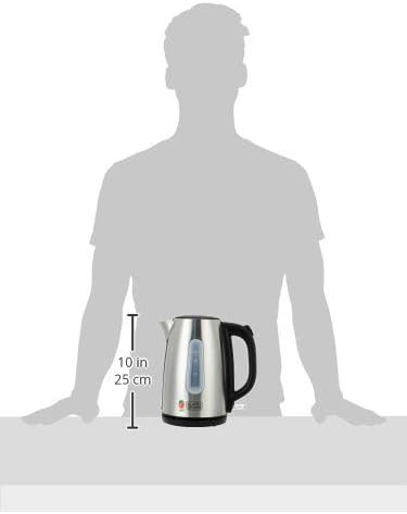 Black & Decker Concealed Stainless Steel Kettle 1.7L, Black & Silver - 2200W