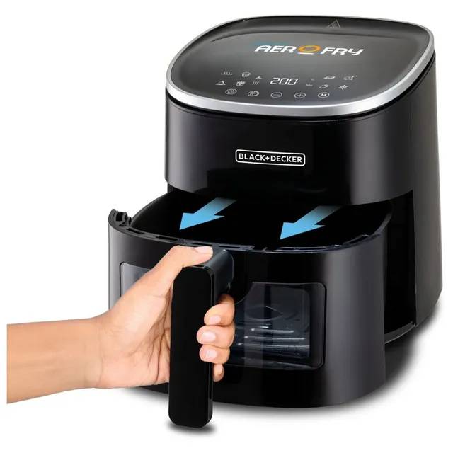 Black + Decker Aerofry Digital Air Fryer, 1300W, 4.2 litres Capacity - Black