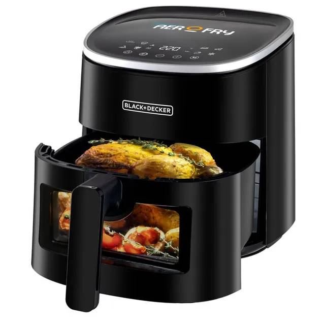 Black + Decker Aerofry Digital Air Fryer, 1300W, 4.2 litres Capacity - Black