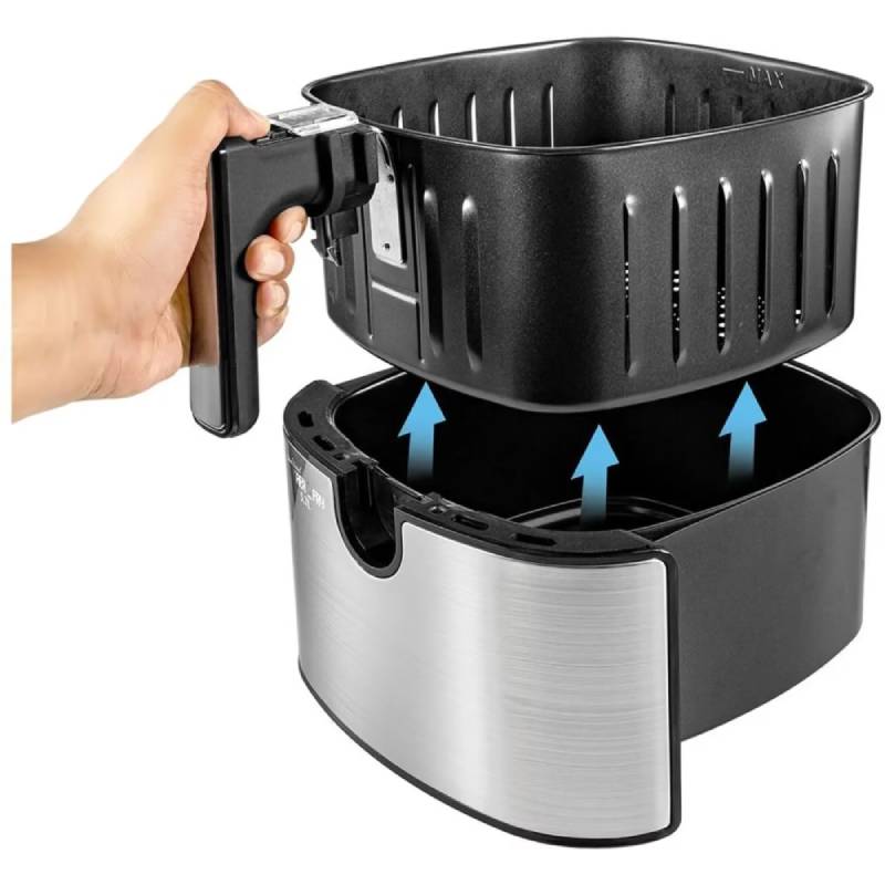 Black + Decker Airfryer Window 6-in-1 Multifunction 7.2L Grand Digital AerOfry, Black & Silver - 1500W