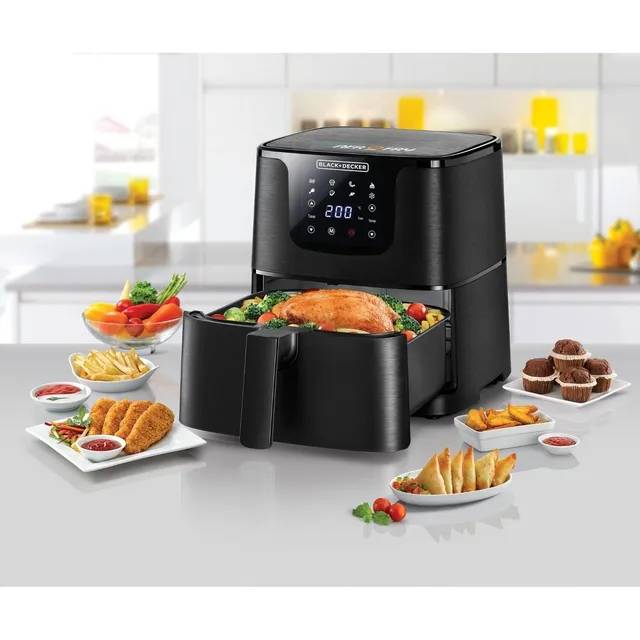 Black + Decker 7 in 1 Multifunction Grand Digital Air Fryer, 1700W - Black