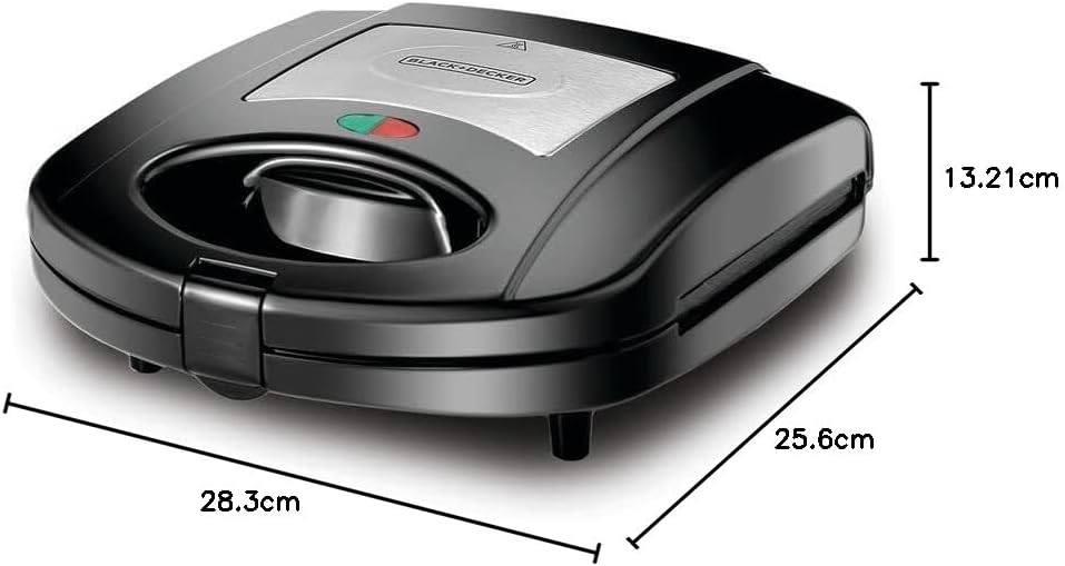 Black + Decker 2-in-1 Sandwich Maker and Grill, 780W - Black