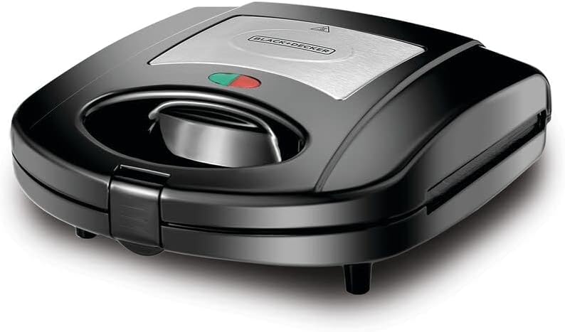 Black + Decker 2-in-1 Sandwich Maker and Grill, 780W - Black
