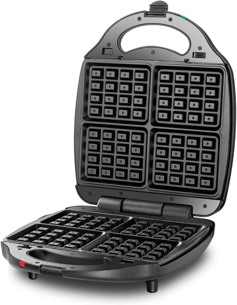 Black + Decker 1400W 3-in-1 4-Slice Sandwich and Waffle Maker - Black