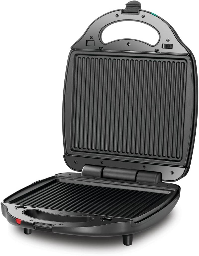 Black + Decker 1400W 3-in-1 4-Slice Sandwich and Waffle Maker - Black