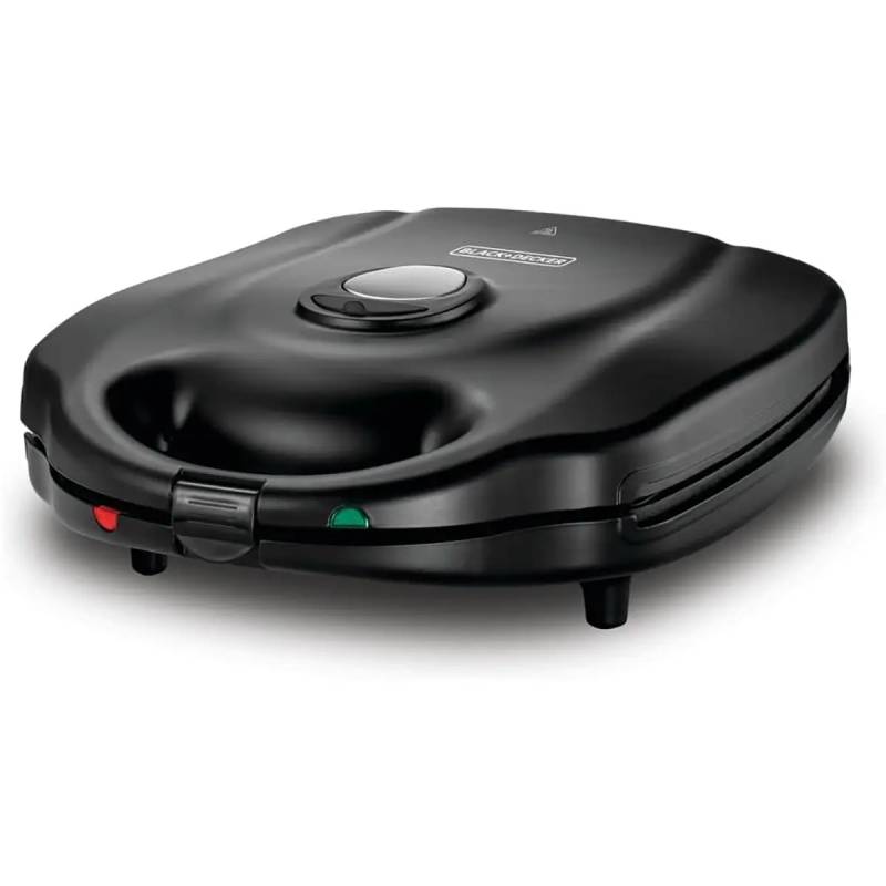 Black + Decker 1400W 3-in-1 4-Slice Sandwich and Waffle Maker - Black