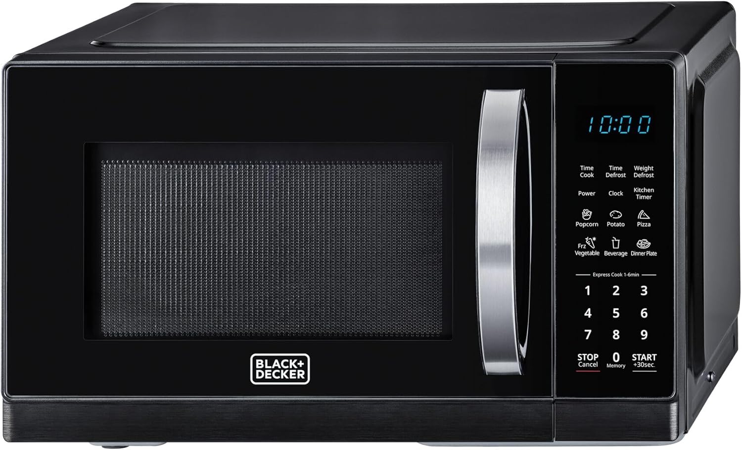 Black + Decker 25L Digital Microwave Oven with LED Display, 6 Auto Programs - Black