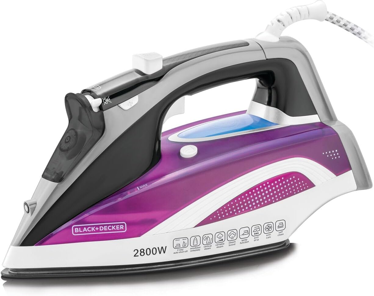 Black + Decker Digital Steam Iron with Anodized Soleplate - 2800W