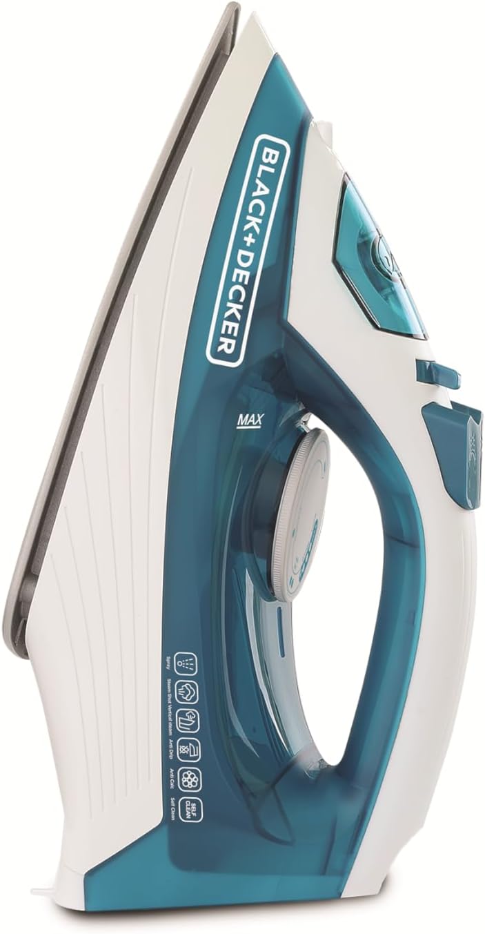 Black + Decker Steam Iron with Nonstick Soleplate - 1600 W