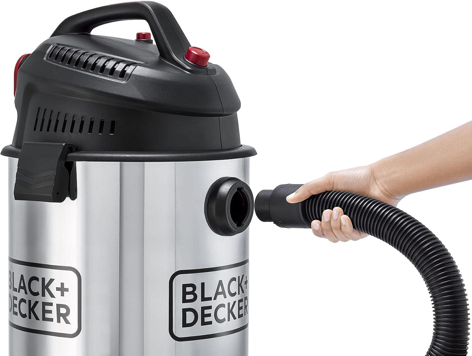 Black + Decker Wet & Dry Drum Vacuum Cleaner, Black & Silver - 1610W