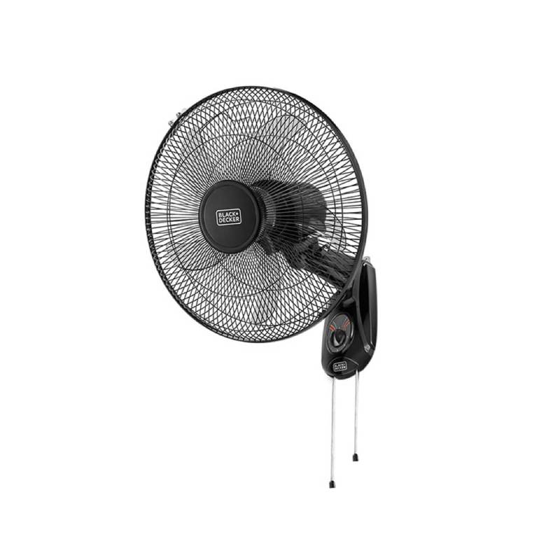 Black & Decker 55 W 16 Inch 3 Speed Wall Fan - Black