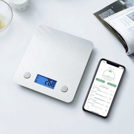 Fitdays Smart Digital Kitchen Scale, Silver  - 5 kg