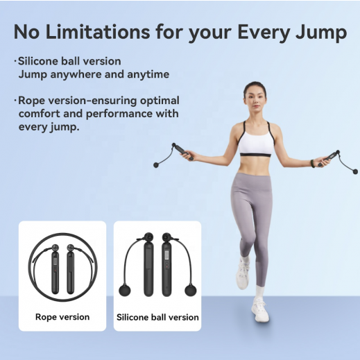 Fitdays Lightweight PVC Jump Rope with LCD Display - Black