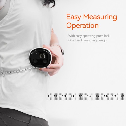 Fitdays Smart Body Tape Measure, Smart Body Waist Ruler - White