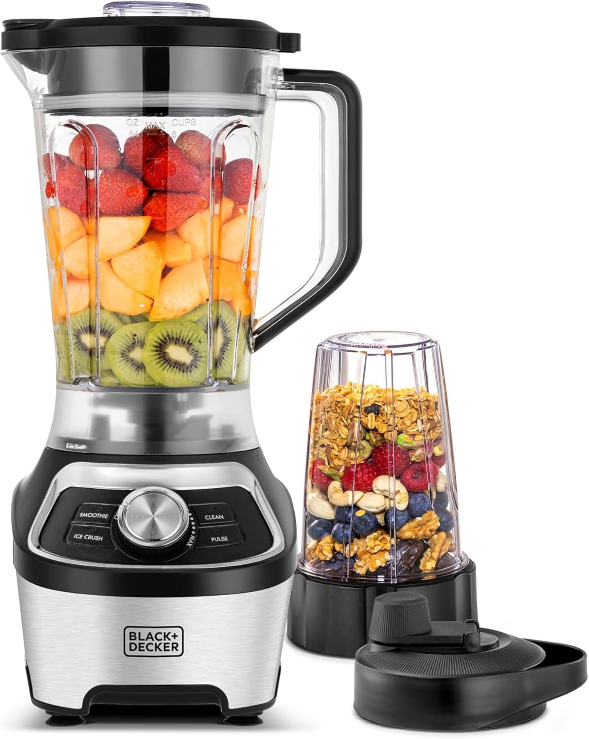 Black & Decker High-Speed Blender, Stainless Steel, Black  - 1200W
