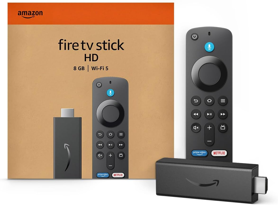 Amazon Fire TV Stick HD, 2024 Streaming Device with Alexa Voice Remote, 8GB & Wi-Fi 5 - Black