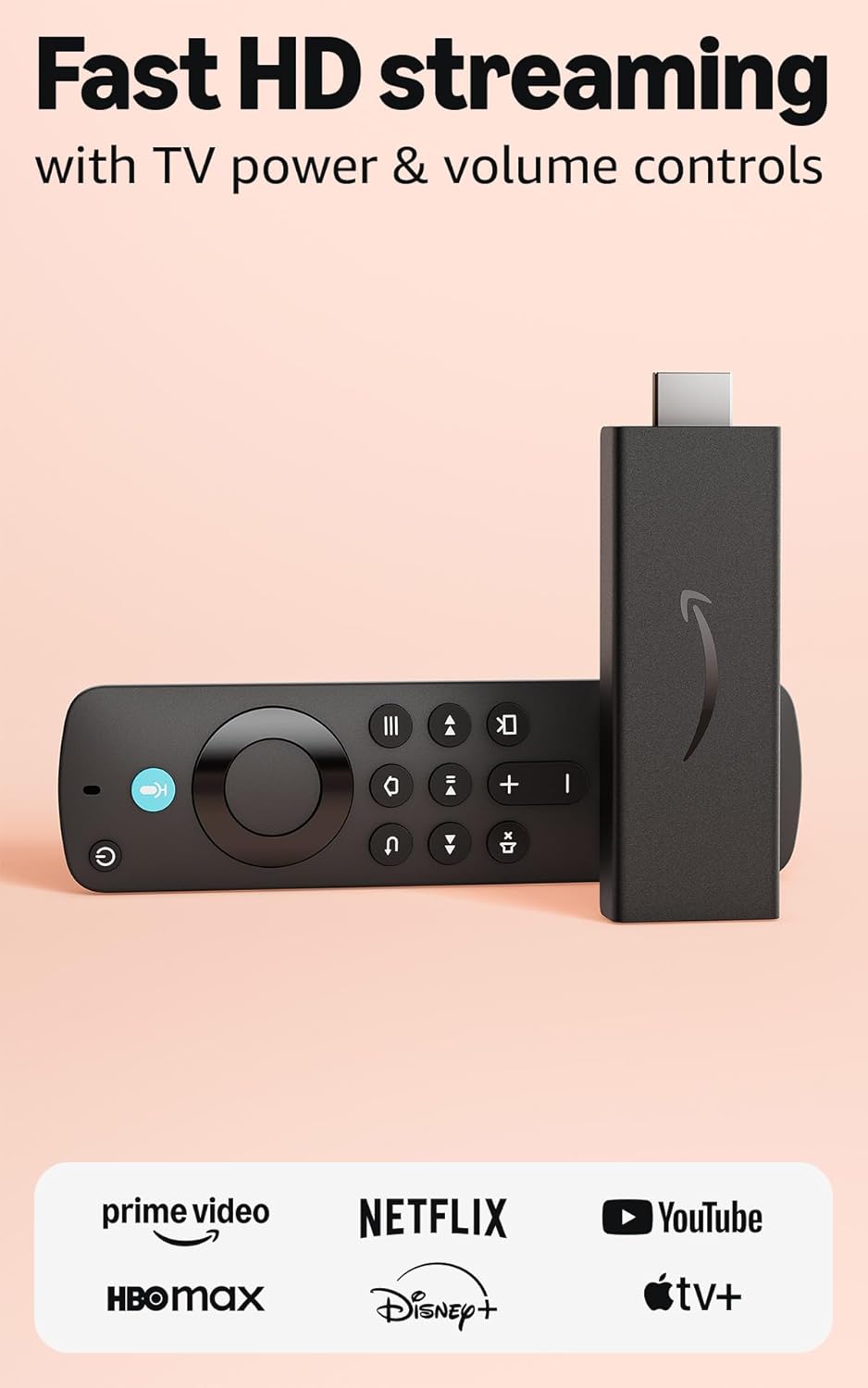 Amazon Fire TV Stick HD, 2024 Streaming Device with Alexa Voice Remote, 8GB & Wi-Fi 5 - Black