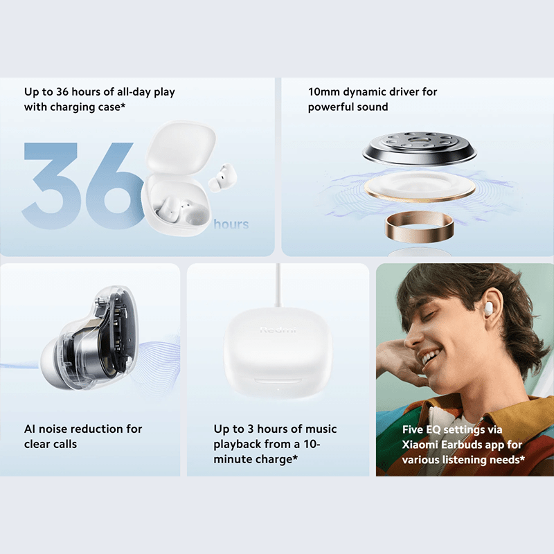 Redmi Buds 6 Play, AI Noise Reduction - Play Black