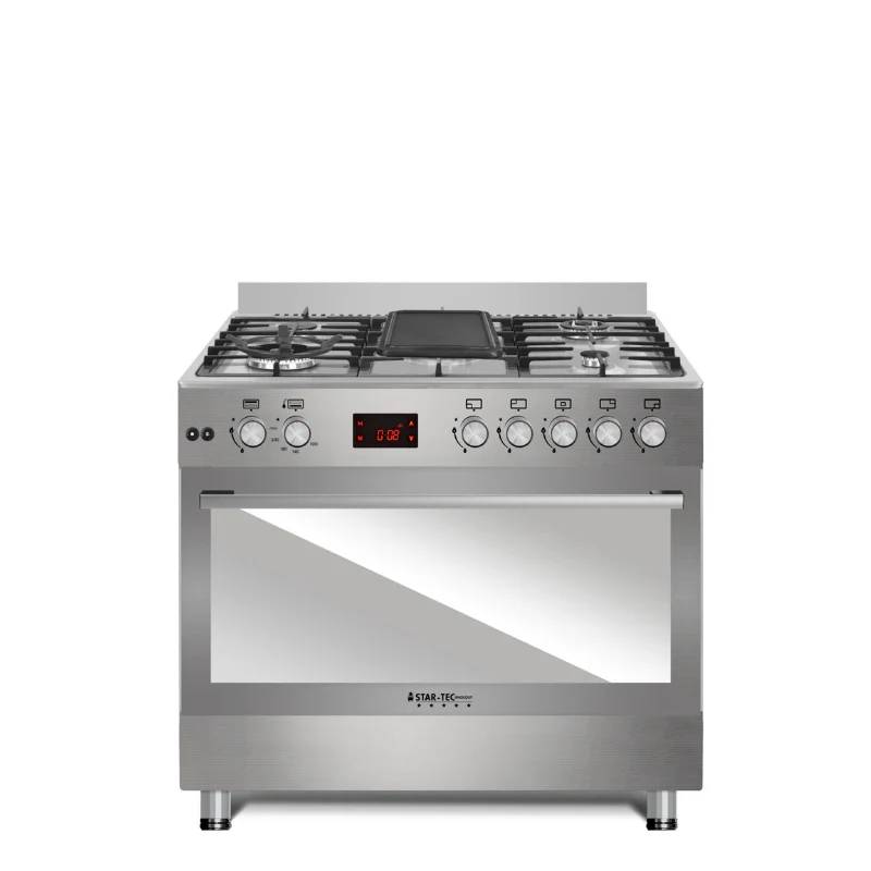 Startec Gas Cooker 5 Burners 90X60cm, TLF90-DELUX - Inox