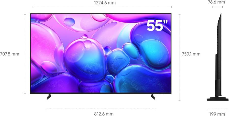 Samsung 55 Inch QLED TV, Q6F, 4K, Q4 Lite Processor, 100% Color Volume, QA55Q6FAAUXZN - Black