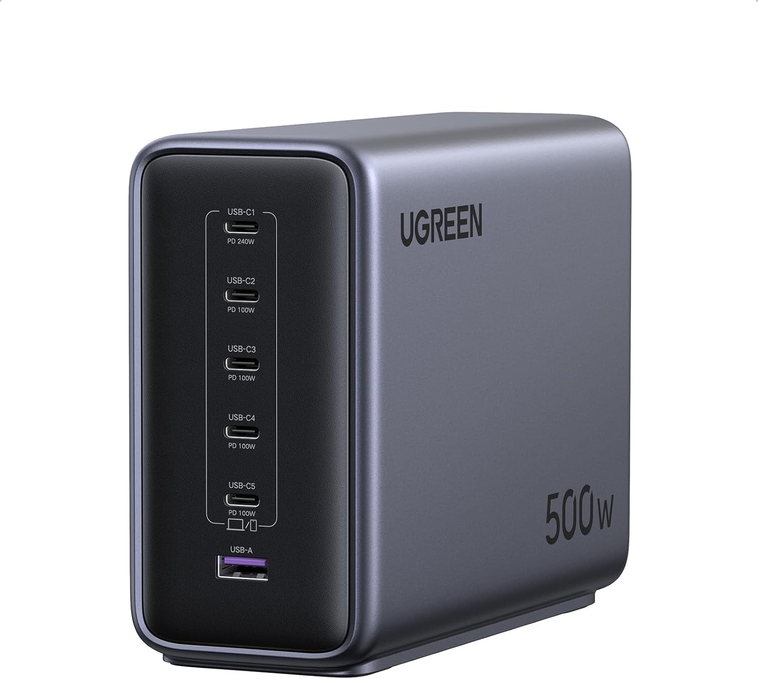 UGREEN 500W 6-Port GaN Desktop Fast Charger UK - Gray