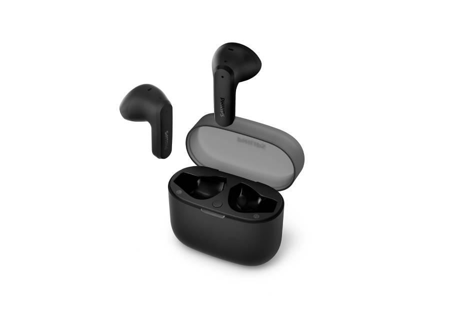 Philips TAT2139BK Wireless Bluetooth Headphones, Clear Calls and Pocket Charging Case - Black