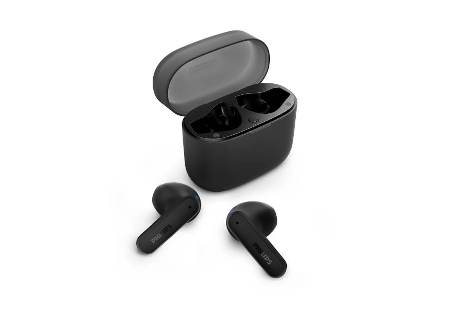 Philips TAT2139BK Wireless Bluetooth Headphones, Clear Calls and Pocket Charging Case - Black