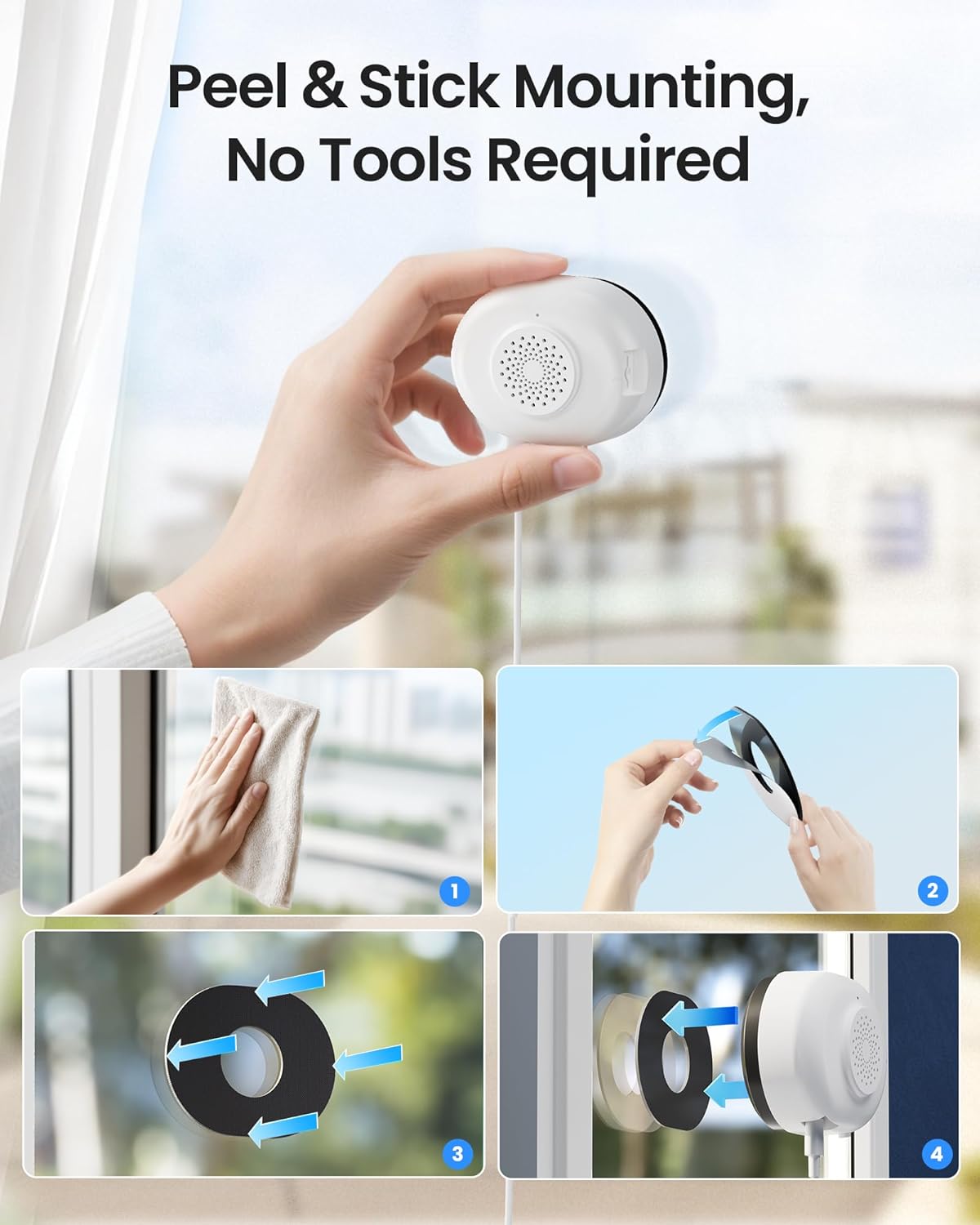 ZOSI 3.0MP Window Security Camera with Full Color Night Vision - Black