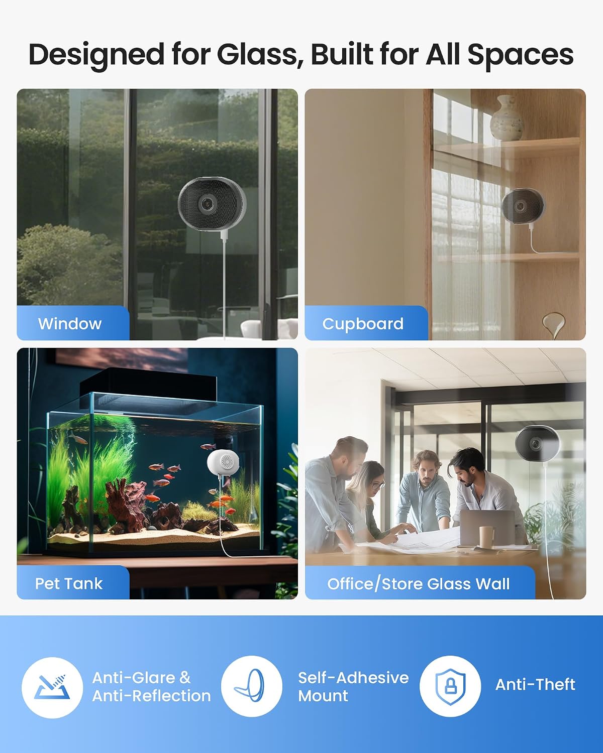 ZOSI 3.0MP Window Security Camera with Full Color Night Vision - Black
