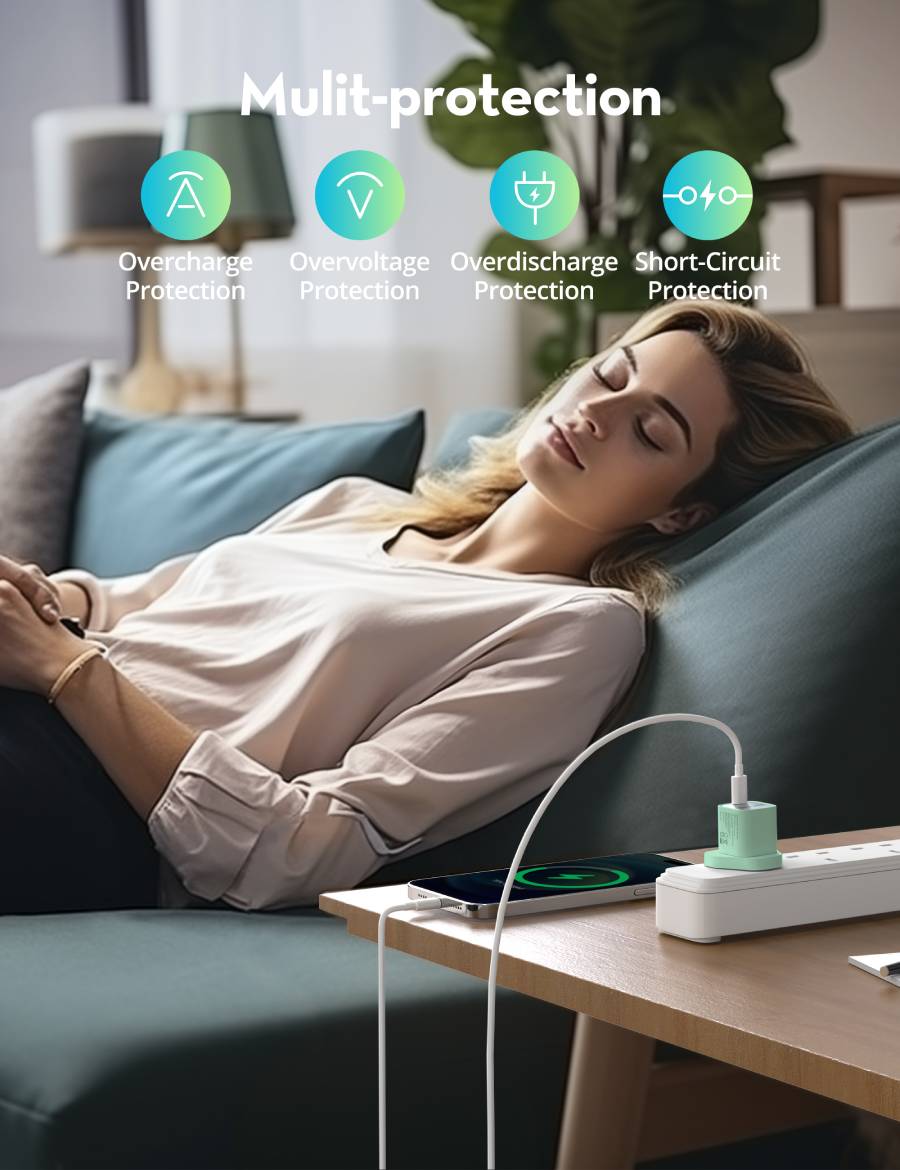RAVPower RP-PC1055 Mini PD20W GaN Type C Charger - Green