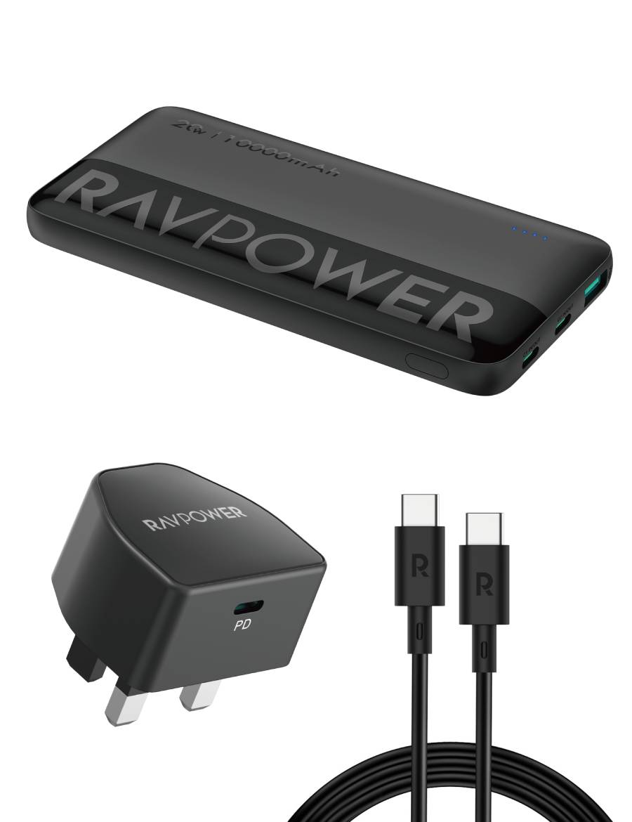 RAVPOWER 10000 mAh Combo for Power bank 20W 10000 mAh PB1228 - Black