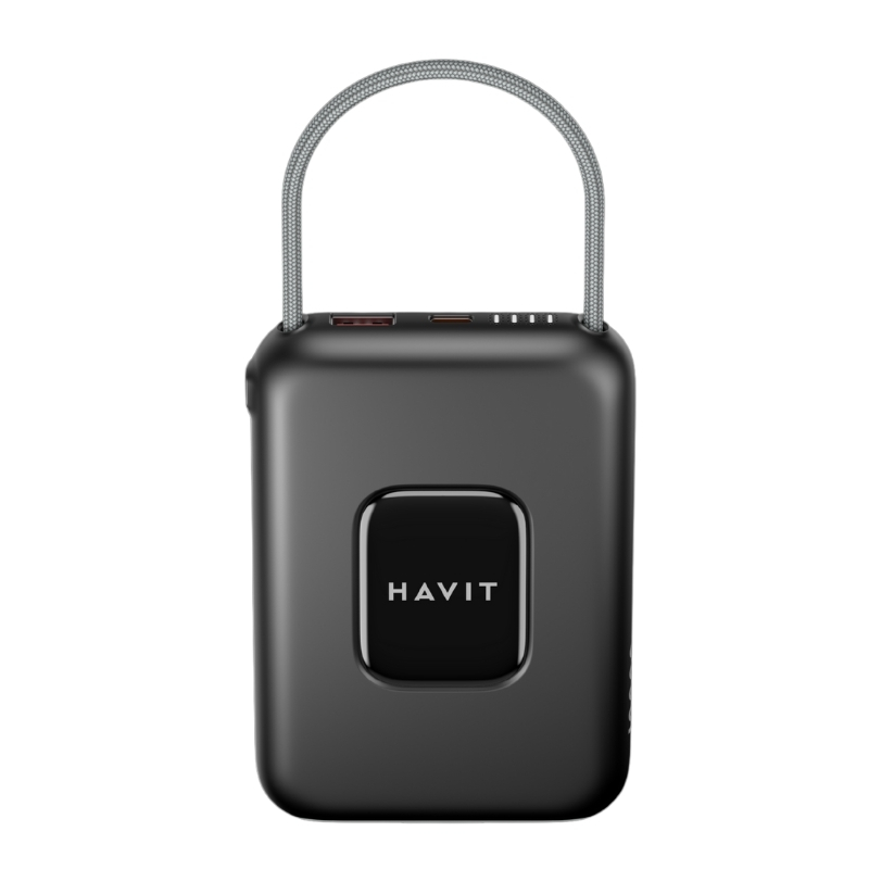 Havit PB32 10000mAh Power Bank+USB-C Cable - Black & Gray