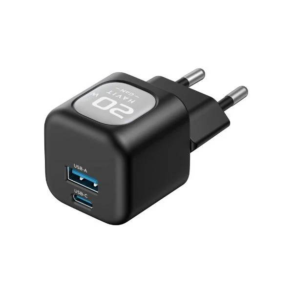 Havit Mobile series-USB charger 20W UC220 UK - Black & Grey