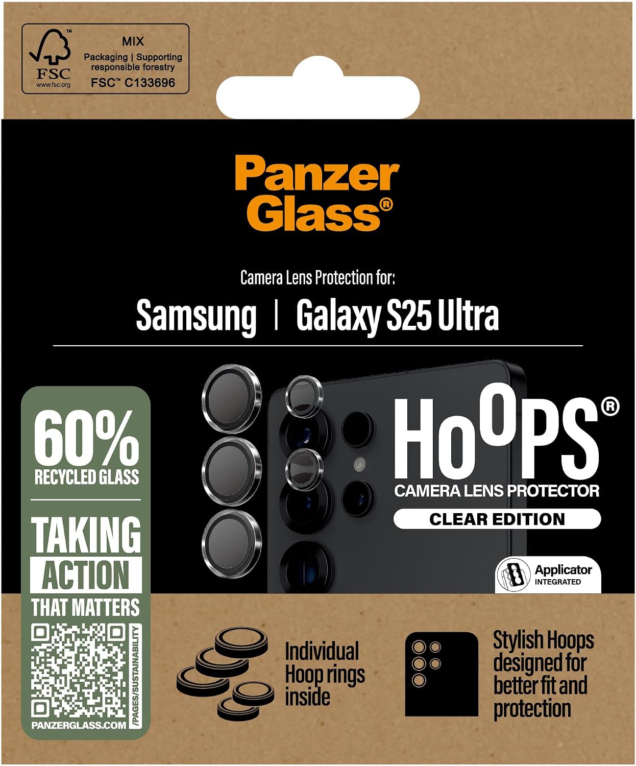 PanzerGlass Rear Camera Lens Protector Hoops for Samsung Galaxy S25 Ultra