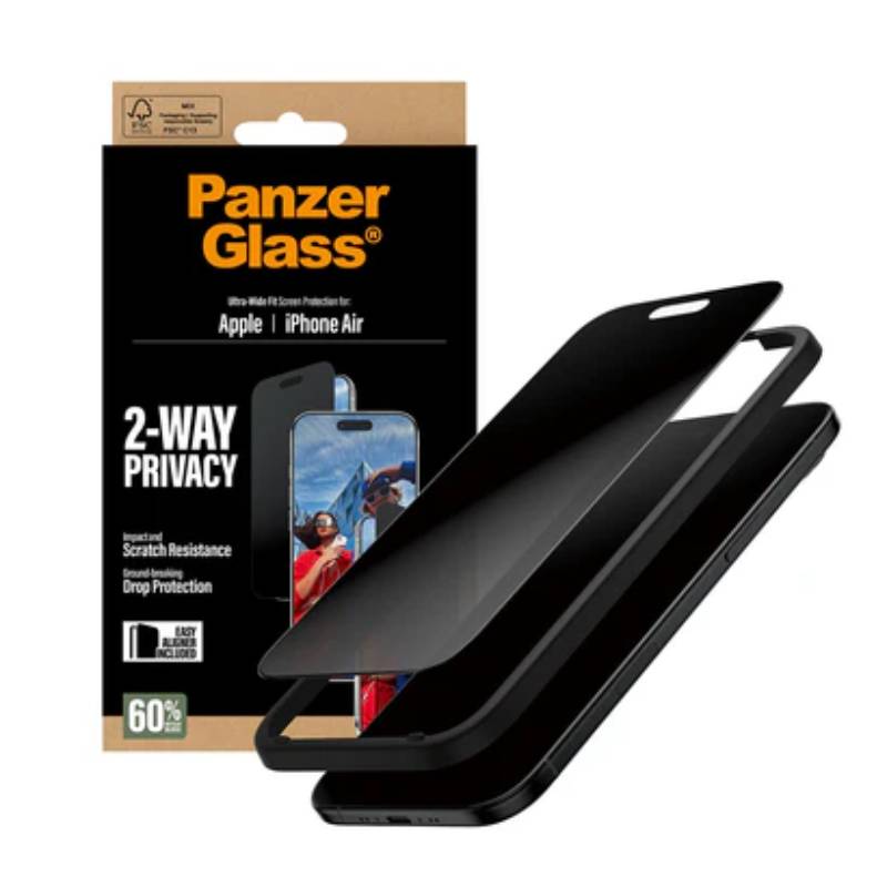 PanzerGlass 2-Way Privacy Screen Protector iPhone Air Ultra-Wide Fit w. EasyAligner