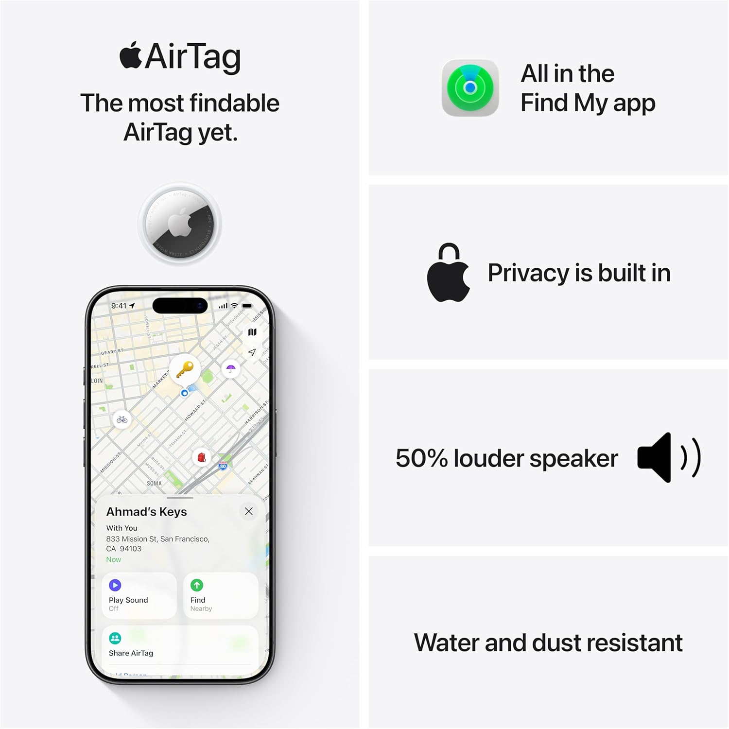 Apple Air Tag 2nd Generation, White - Set of 4