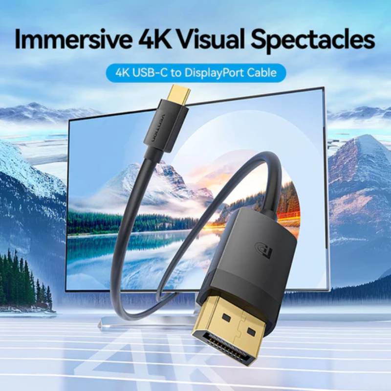 Vention USB-C to DP 4K HD Cable 2M - Black