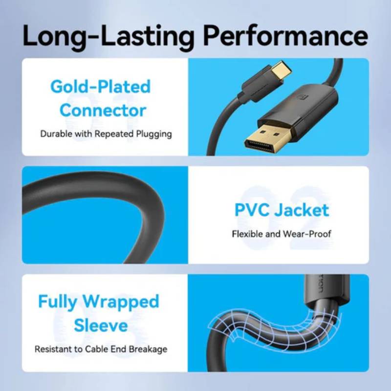 Vention USB-C to DP 4K HD Cable 2M - Black