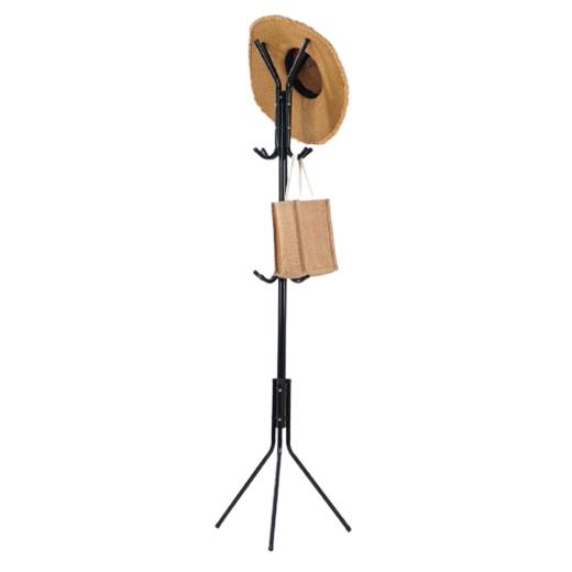 Garment Rack Stand Multi Hook Clothes And Bag Organizer, 9 Hook - Black
