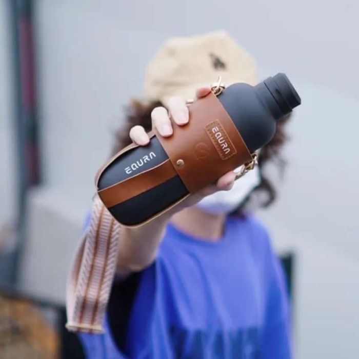 Portable Thermos Cup 650ml - Matte Black