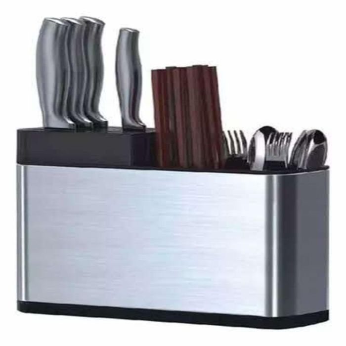 Multifunctional Tool Holder & Cutlery Stand for Kitchen - Stainless Steel
