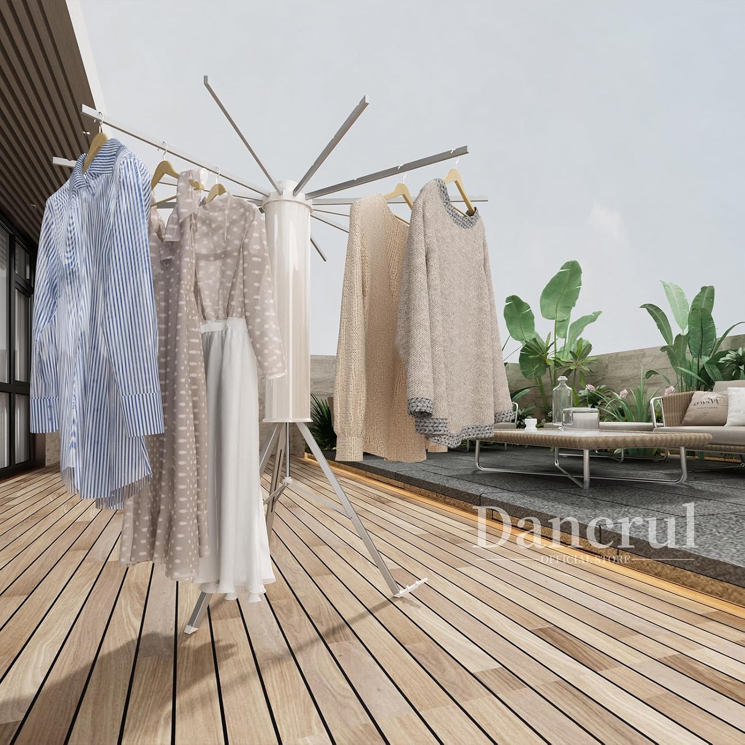 Folding Cloth Hanger 12 Rods - White