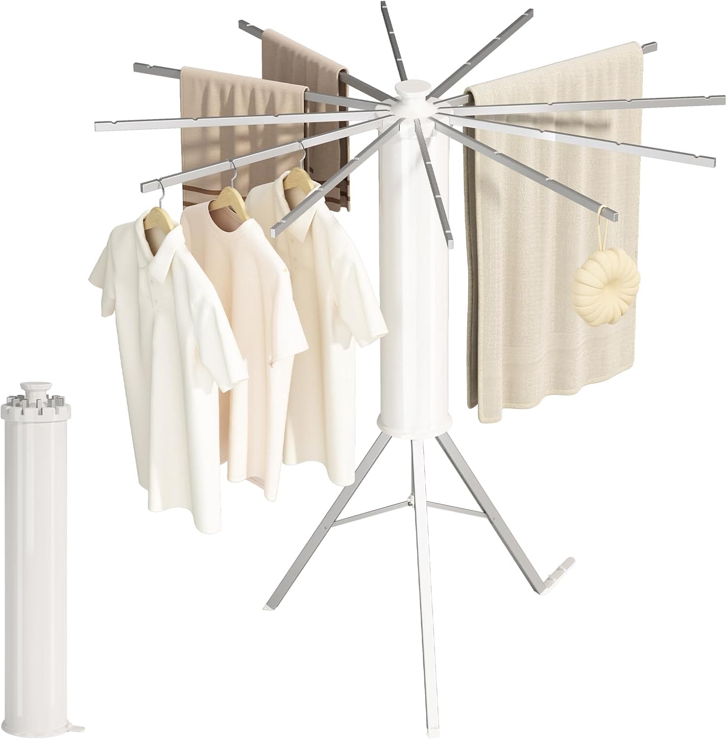 Folding Cloth Hanger 12 Rods - White